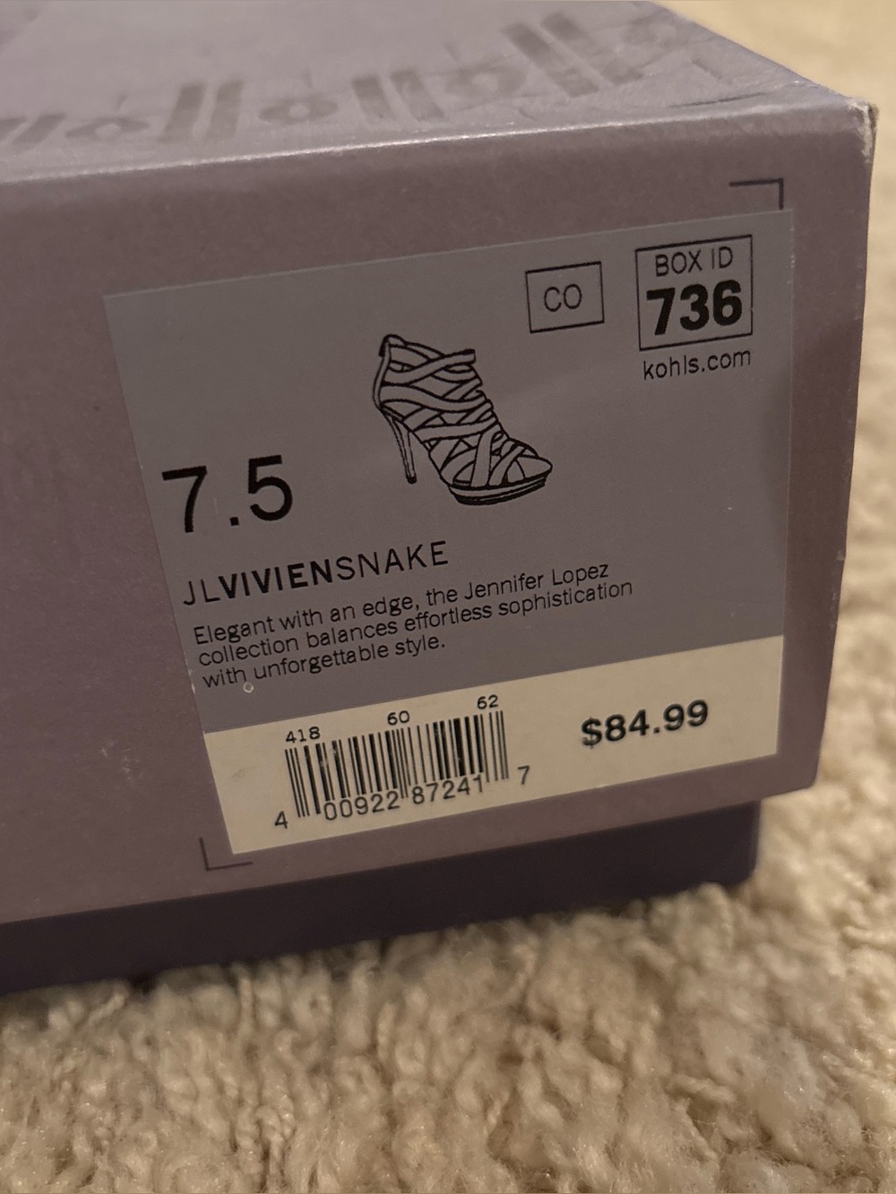 Jennifer Lopez Vivien Snake Skin Silver Open Toe Stiletto Heels Size 7.5 Med - Picture 8 of 8